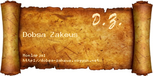 Dobsa Zakeus névjegykártya